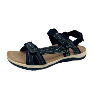 Earth Shayla Womens Sport Sandals Size 9 Navy Blue Arch Support Adjustable Shoes